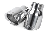 APR DOUBLE WALLED SLASH CUT 3.5" TIPS. Polished Silver. - German Performance
